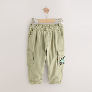 Sage Green Tractor Cargo Trousers (3mths-6yrs)