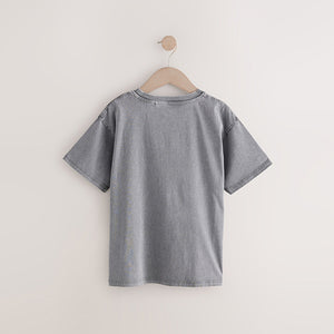 Charcoal Grey Oversized Graphic Print T-Shirt (3-12yrs)