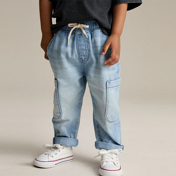Light Blue Denim Cargo Jeans