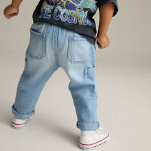 Load image into Gallery viewer, Light Blue Denim Cargo Jeans
