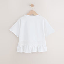 Load image into Gallery viewer, Ecru Lace Frill Hem T-Shirt (3-12yrs)
