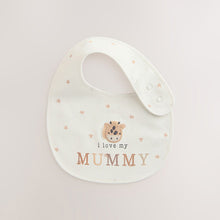 Load image into Gallery viewer, Neutral Character I Love My Mummy/Daddy Baby Bibs 2 Pack
