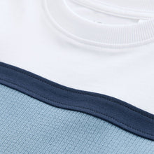 Load image into Gallery viewer, White/Blue Textured Colourblock Short Sleeve T-Shirt
