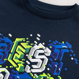 Navy Blue Best Bro Regular Fit Short Sleeve Graphic T-Shirt