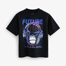 Load image into Gallery viewer, Black Gorilla Relaxed Fit Short Sleeve Graphic Print T-Shirt
