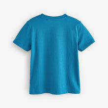 Load image into Gallery viewer, Teal Blue Football Regular Fit Short Sleeve Graphic Print T-Shirt

