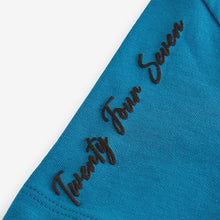 Load image into Gallery viewer, Teal Blue Football Regular Fit Short Sleeve Graphic Print T-Shirt
