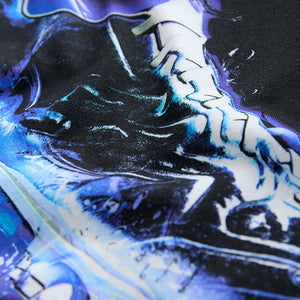 Black/Blue Football Boot Regular Fit Short Sleeve All-Over Print T-