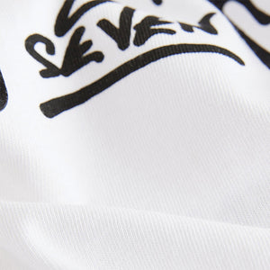 White Happy Face Regular Fit Short Sleeve Graphic Print T-Shirt