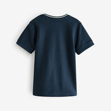 Load image into Gallery viewer, Navy Blue Short Sleeve Textured T-Shirt

