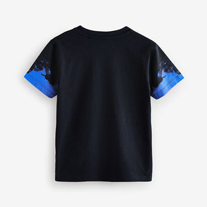 Black/Orange Dragon Regular Fit Short Sleeve All-Over Print T-Shirt