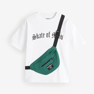 White Skate of Mind Bag Pocket Short Sleeve T-Shirt