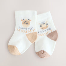 Load image into Gallery viewer, Brown/Cream Baby Socks 2 Pack
