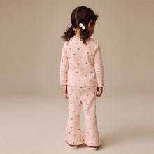 Load image into Gallery viewer, Pink Cherry Hearts Rib Long Sleeve T-Shirt (3mths-6yrs)
