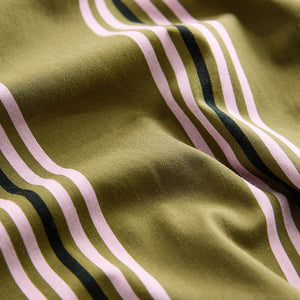 Olive Green Stripe Girlfriend Oversized Long Sleeve Shirt