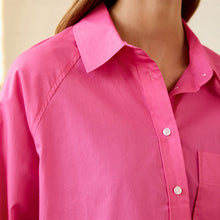 Load image into Gallery viewer, Fuchsia Pink Girlfriend Oversized Long Sleeve Shirt

