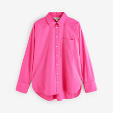 Load image into Gallery viewer, Fuchsia Pink Girlfriend Oversized Long Sleeve Shirt
