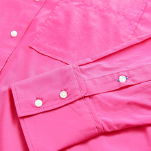 Load image into Gallery viewer, Fuchsia Pink Girlfriend Oversized Long Sleeve Shirt
