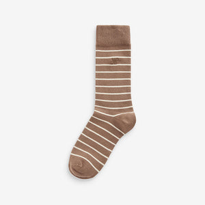 Neutral Stripe Pattern Socks 5 Pack
