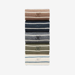 Neutral Stripe Pattern Socks 5 Pack