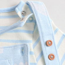 Load image into Gallery viewer, Blue Crocodile Jersey Baby Dungarees And Bodysuit Set
