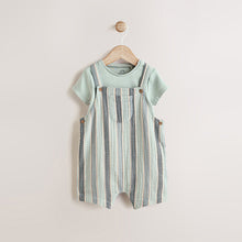 Load image into Gallery viewer, Minerals Stripe Woven Dungaree and Bodysuit Set (0mths-18mth)
