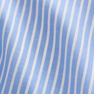 Blue Stripe Soft Relaxed Long Sleeve V Neck Shirt