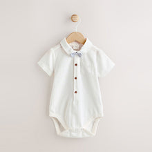 Load image into Gallery viewer, Blue Shirt Body, Shorts and Braces Baby 4 Piece Set (0mths-18mth)
