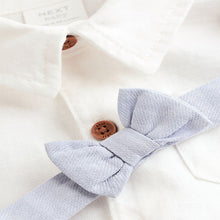 Load image into Gallery viewer, Blue Shirt Body, Shorts and Braces Baby 4 Piece Set (0mths-18mth)
