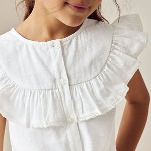 White 100% Cotton Tie Front Blouse (3-12yrs)