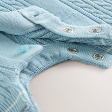 Load image into Gallery viewer, Blue Baby Knitted 100% Cotton Romper (0mths-18mth)
