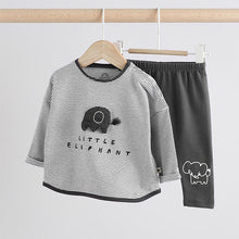 Load image into Gallery viewer, Mono Elephant Baby Top And Leggings Set
