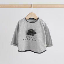 Load image into Gallery viewer, Mono Elephant Baby Top And Leggings Set
