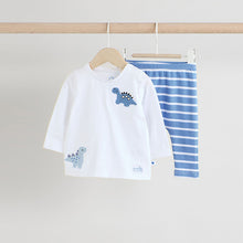 Load image into Gallery viewer, Blue Dino Baby T Shirt and Legging Set (0mths-18mth)
