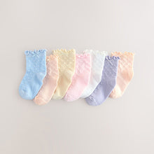 Load image into Gallery viewer, Multi Pastel Frill Baby Socks 7 Pack (0mths-2yrs)
