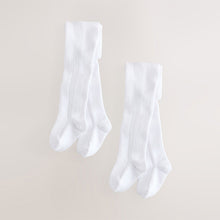 Load image into Gallery viewer, White Pelerine Baby Tights 2 Pack (0mths-2yrs)
