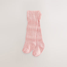 Load image into Gallery viewer, Pink Neutral Textured Baby Tights 3 Pack (0mths-2yrs)
