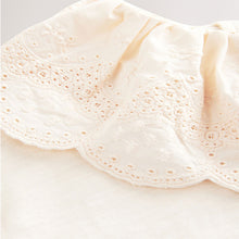 Load image into Gallery viewer, Cream Short Sleeve Broderie Collar 100% Cotton Top (3mths-6yrs)
