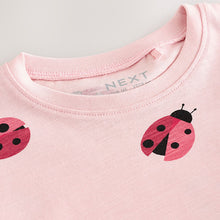 Load image into Gallery viewer, Pink Ladybird Short Sleeve Peplum T-Shirt (3mths-4yrs)
