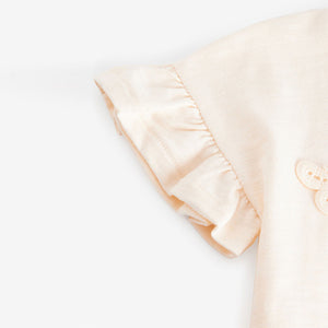 Cream Short Sleeve Butterfly Appliqué 100% Cotton T-Shirt (3mths-6yrs)
