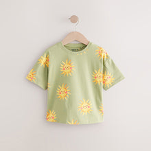 Load image into Gallery viewer, Green Sun Character Girls Short Sleeve T-Shirt (3mths-6yrs)
