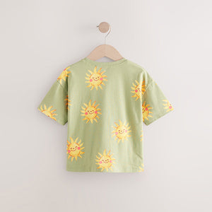 Green Sun Character Girls Short Sleeve T-Shirt (3mths-6yrs)