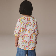 Load image into Gallery viewer, Cream Rainbow Girls Short Sleeve T-Shirt (3mths-6yrs)
