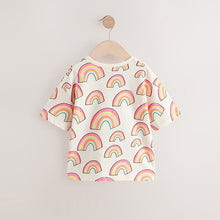 Load image into Gallery viewer, Cream Rainbow Girls Short Sleeve T-Shirt (3mths-6yrs)

