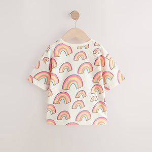 Cream Rainbow Girls Short Sleeve T-Shirt (3mths-6yrs)