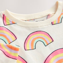 Load image into Gallery viewer, Cream Rainbow Girls Short Sleeve T-Shirt (3mths-6yrs)
