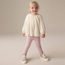 Load image into Gallery viewer, Cream Ditsy Floral Long Sleeve Gathered Neck Blouse (3mths-6yrs)
