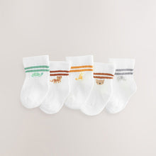 Load image into Gallery viewer, White Stripe Baby Socks 5 Pack
