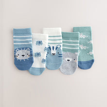 Load image into Gallery viewer, Blue character Baby Socks 5 Pack (0mths-2yrs)
