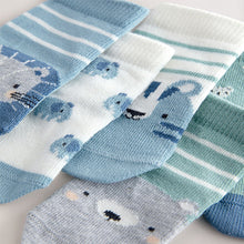 Load image into Gallery viewer, Blue character Baby Socks 5 Pack (0mths-2yrs)
